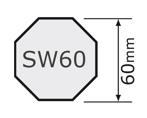 Passend für Achtkantwelle SW 60  60 mm