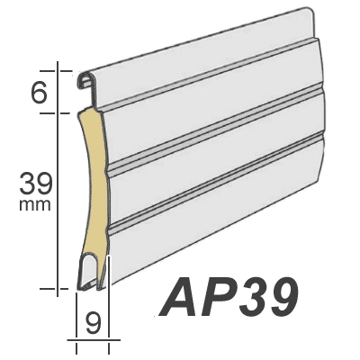 Maße Rollladenstab AP39 aus Aluminium