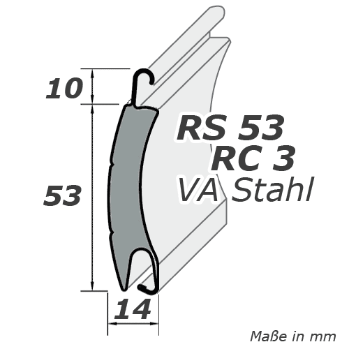 Maße Rollladenprofil RS 53 RC 3
