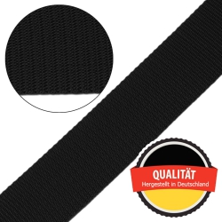 Stahl Gurtband E 410/85 aus Polypropylen (PP), Breite 40 mm, Meterware, Farbe schwarz