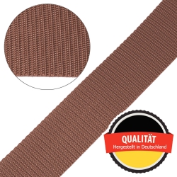Stahl Gurtband E 410/85 aus Polypropylen (PP), Breite 50 mm, Meterware, Farbe braun