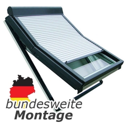 Baier Dachfensterrollladen für Braas / Dörken-Fenster Typ BGS, DS, BGC*, DC*, BGK* und DK*| Größe 110(114)/120 (110/114 x 120 cm)