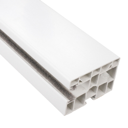 enobi Rollladen-Führungsschiene PP 60/17 aus Kunststoff, 60 x 40 mm, mit Bürstendichtung, weiß