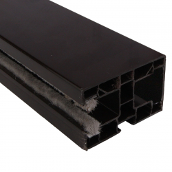 enobi Mini-Rollladen-Führungsschiene PP 60/12 aus Kunststoff, 60 x 40 mm, mit Bürstendichtung, dunkelbraun